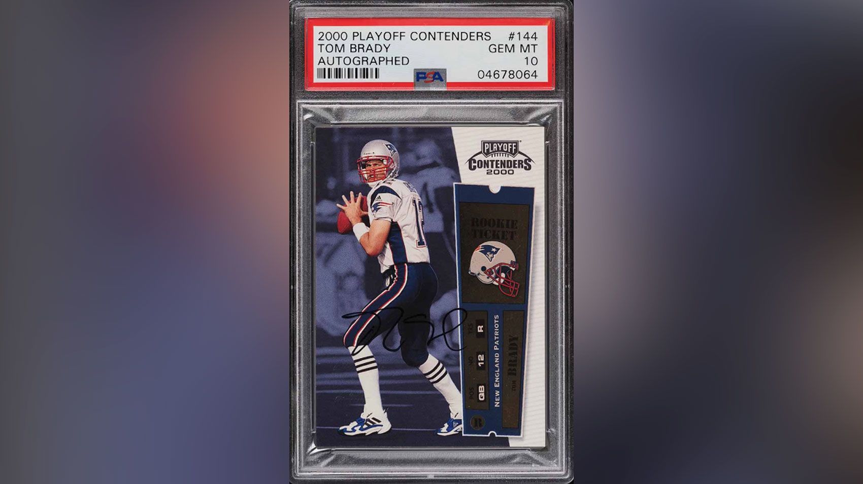 Tom Brady autographed rookie card auctioned for $555,988