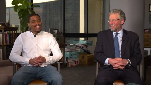Chris Young, left, and former judge Kevin Sharp smile in an interview with CNN on January 28 in Nashville.