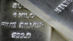 Silver bullion bars.