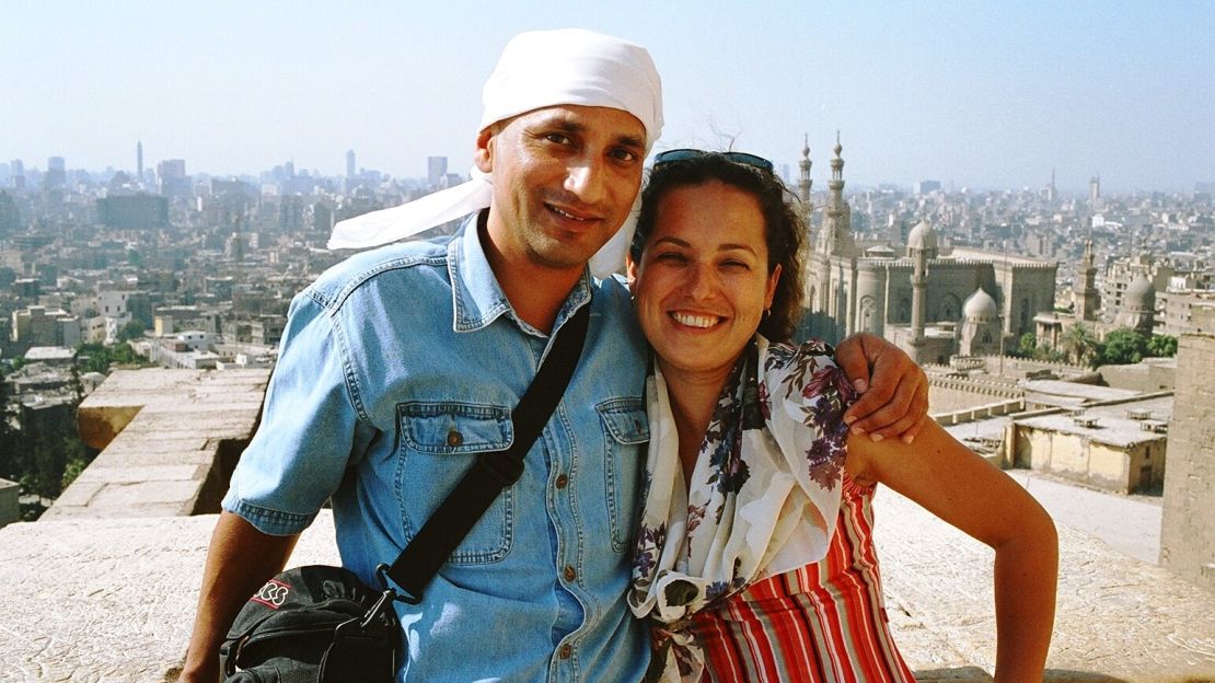 Mafalda Feliciano and Sameer Sah in Cairo, Egypt, right after they met in 2004.