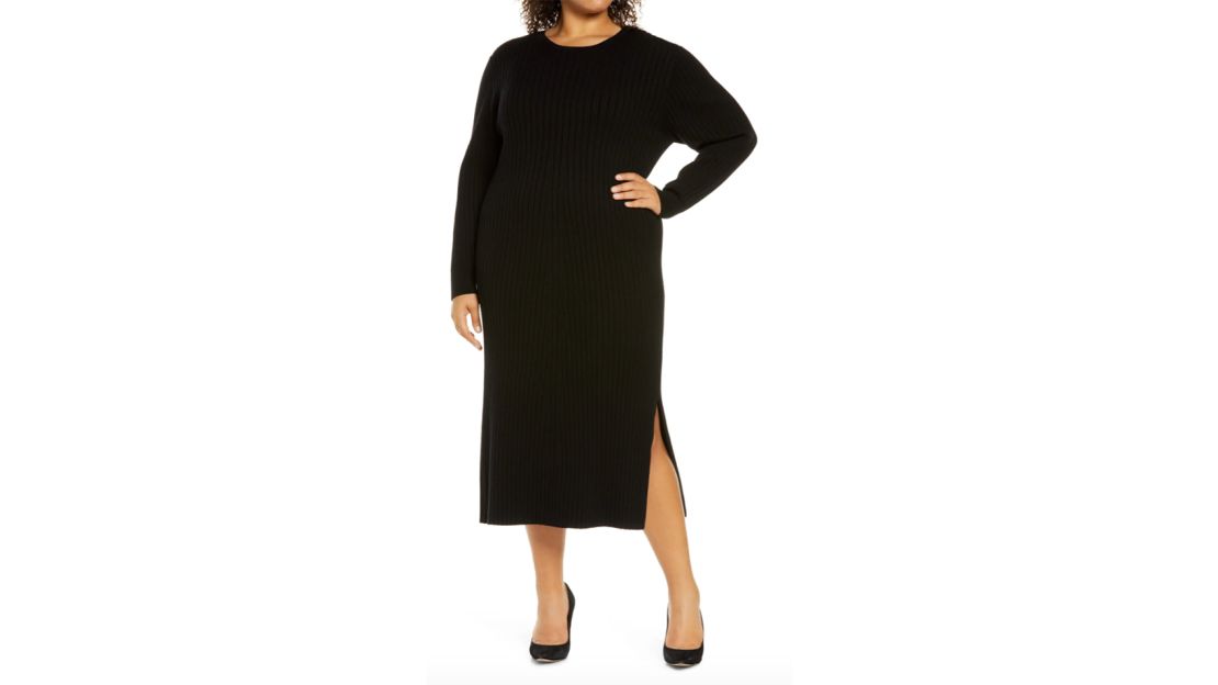 Wayf x BFF Hollie Tie-Back Long-Sleeve Sweater Dress
