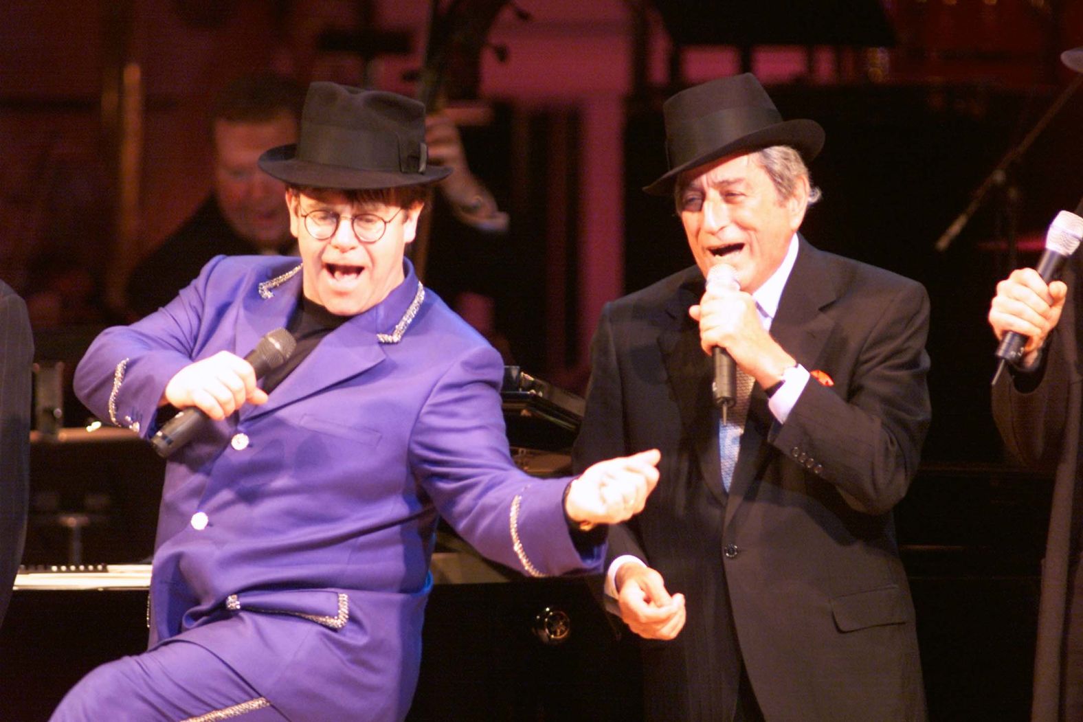 Bennett and Elton John attend the Rainforest Foundation Benefit at New York's Carnegie Hall in 1999.