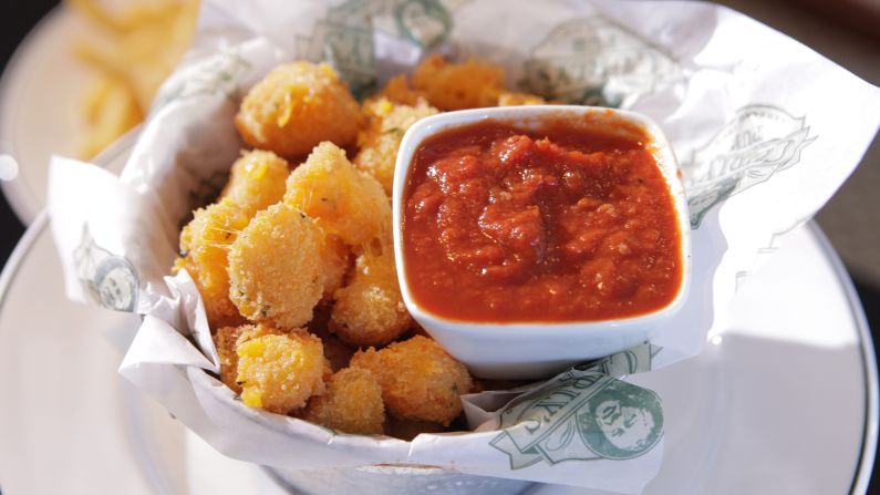<strong>Green Bay, Wisconsin:</strong> Lambeau Field in Green Bay serves fried cheese curds. Try making this Wisconsin classic at home.