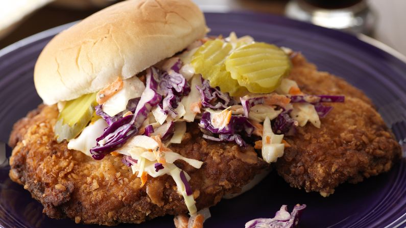 <strong>Indianapolis: </strong>The fried pork tenderloin sandwich is a Hoosier standard. 