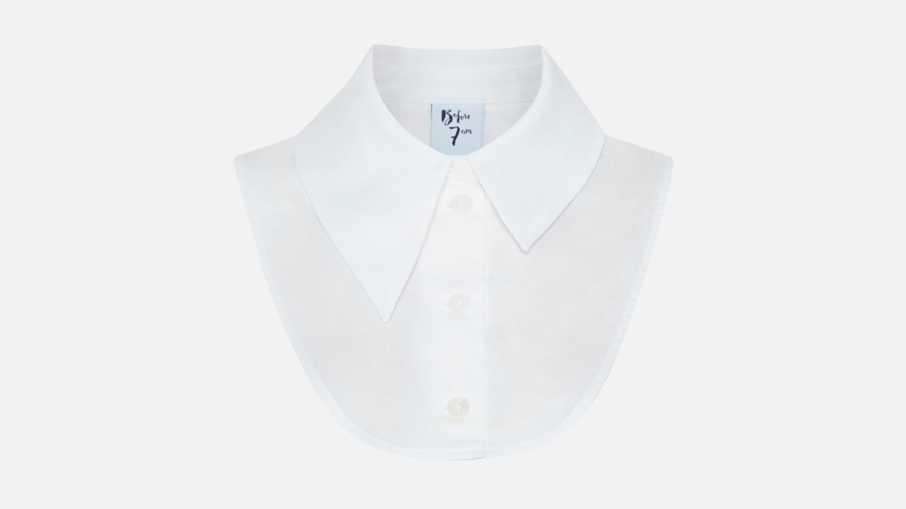 Etsy seller Annabel Kleyweg adds a quirky asymmetrical design to her faux collar.