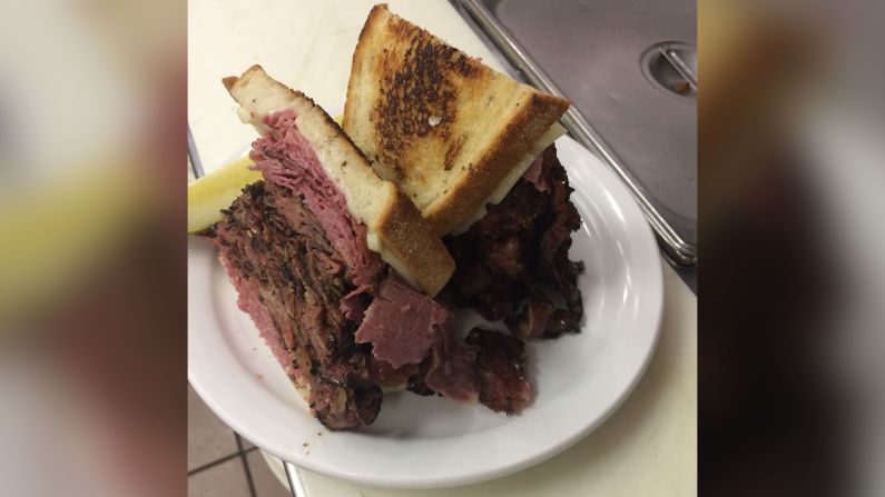 <strong>Cleveland: </strong>Slyman's corned beef is a classic, with at least 3/4 pound meat between rye bread. Add a slice of American cheese to do it like Slyman's.