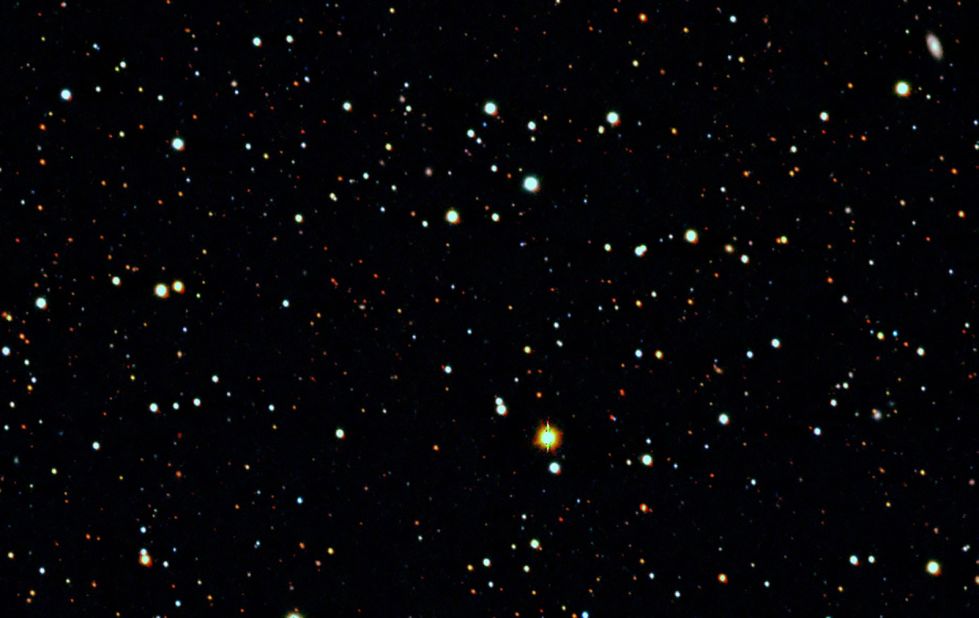 This image shows the vicinity of the Tucana II ultrafaint dwarf galaxy, captured by the SkyMapper telescope.