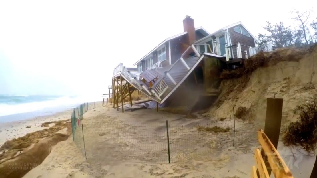 A home in the Massachusetts town of Sandwich was damaged in a December storm and is now in worse shape.