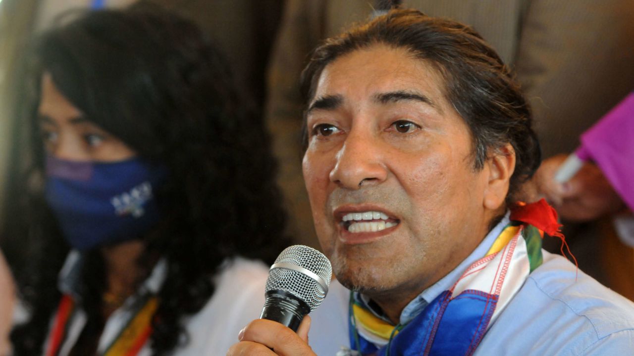 Yaku Pérez was jostling with rival Guillermo Lasso for second place in Ecuador's elections.
