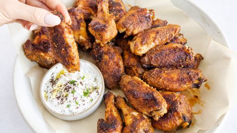 Sanne Vloet's Gluten-Free Hot Chicken Wings With Dill Yogurt Dip