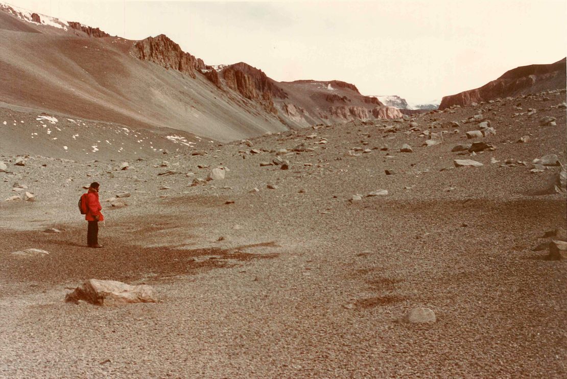 This view shows a distinctly Mars-like perspective of Wright Valley in Antarctica.