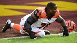 LANDOVER, MARYLAND - NOVEMBER 22: Mike Daniels #76 of the Cincinnati Bengals stretches before a game against the Washington Football Team at FedExField on November 22, 2020 in Landover, Maryland. (Photo by Patrick McDermott/Getty Images)