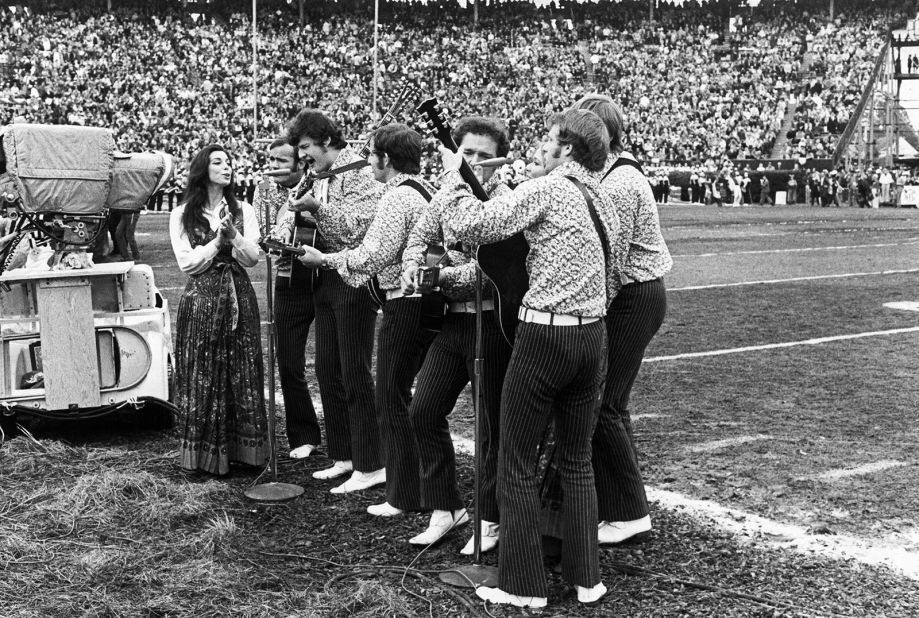 The New Christy Minstrels, a folk and pop group, were one of the performers during the Super Bowl halftime show in 1970. The game was held at Tulane Stadium in New Orleans, so the show's theme was tribute to Mardi Gras.
