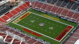 An aerial view of Raymond James Stadium ahead of Super Bowl LV on January 31, 2021 in Tampa, Florida. (Photo by Mike Ehrmann/Getty Images)