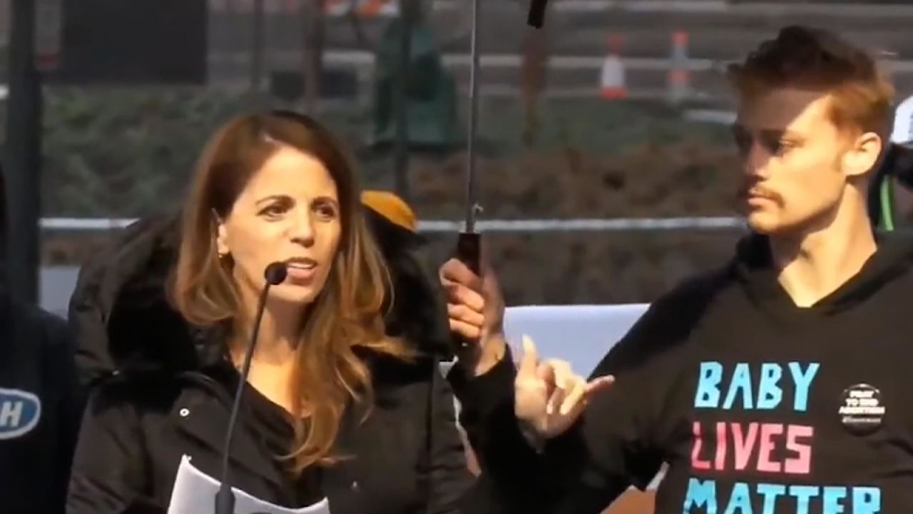 Dr. Simone Gold speaks at pro-Trump rally on January 5, 2021.