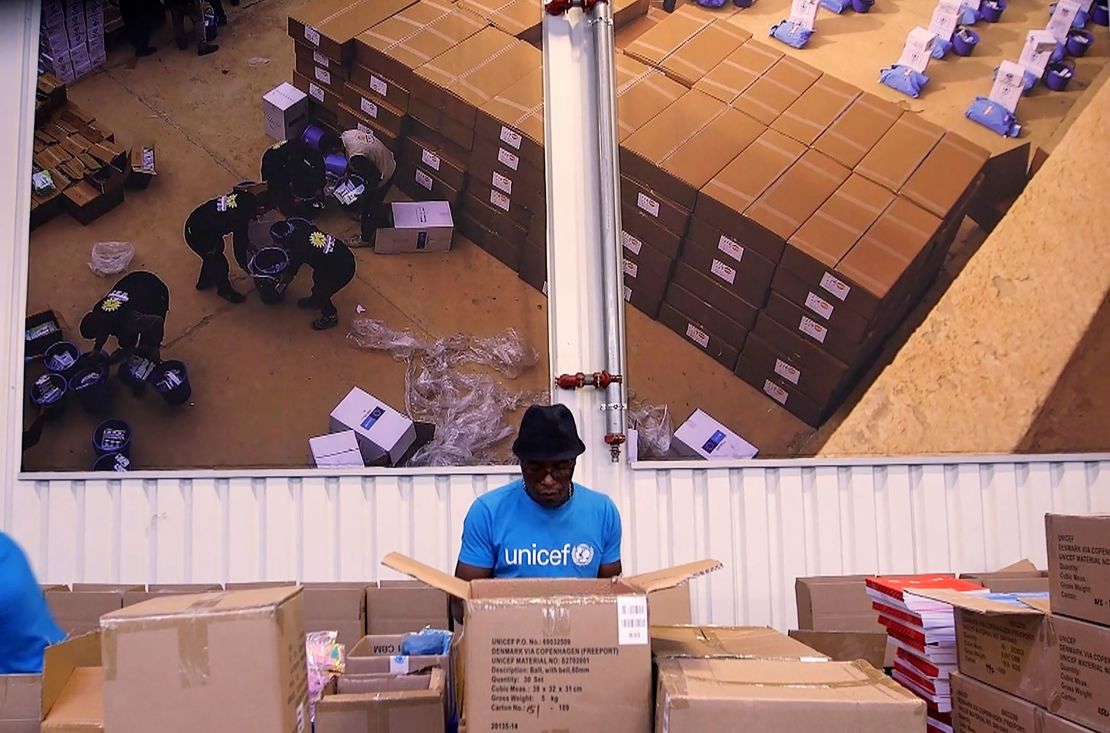 Work inside the UNICEF warehouse in Copenhagen, Denmark, in October 2020, laying the  groundwork for COVAX.