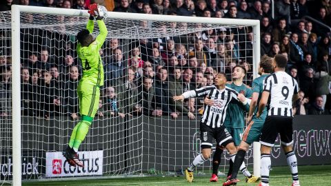 Onana catches the ball durng a match against Heracles Almelo.