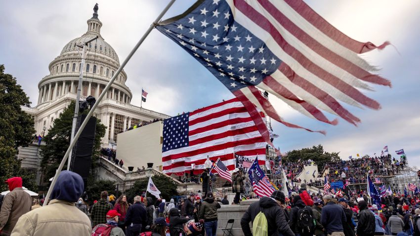 Pro-Trump protesters gather in front of the U.S. Capitol Building on January 6, 2021 in Washington, DC. 