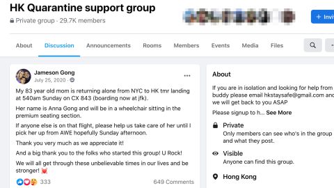 How a Hong Kong Facebook group is helping people navigate one of the  world's longest Covid-19 quarantines | CNN