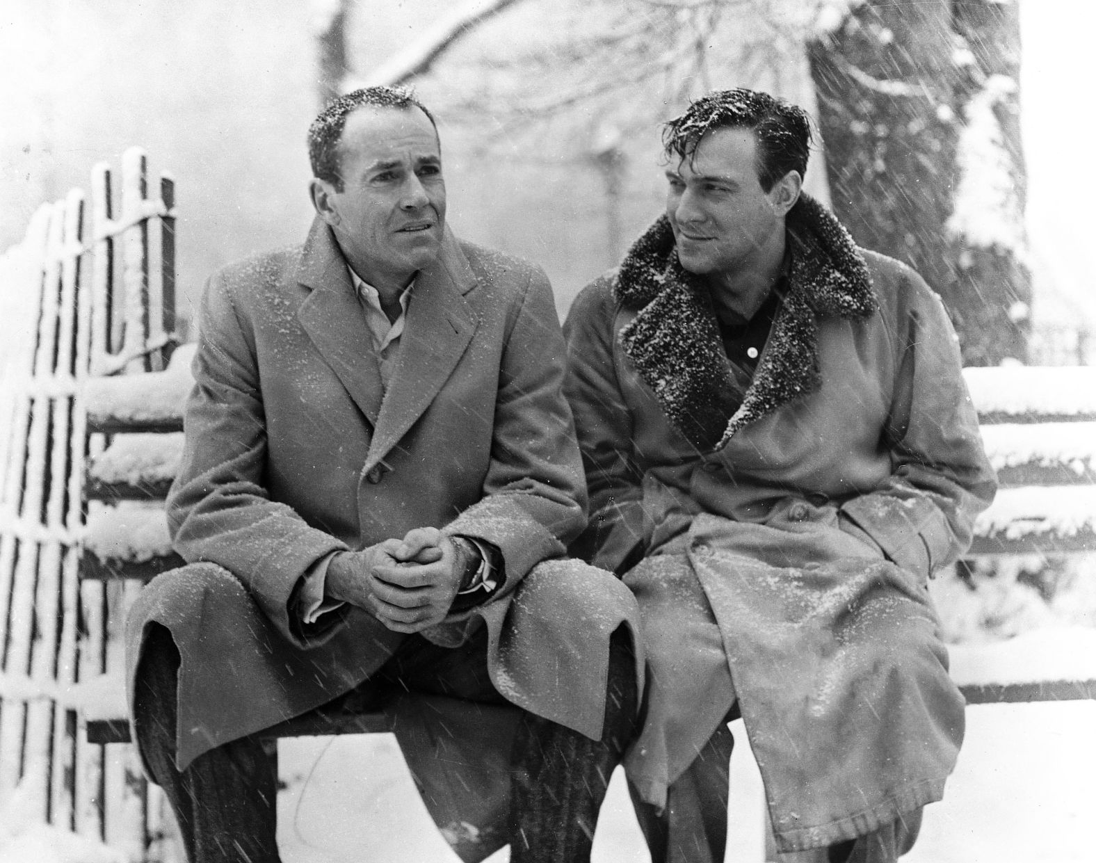 Plummer, right, stars in the 1958 film "Stage Struck" with Henry Fonda. It was the first movie role for Plummer, who had previously worked in theater and television.