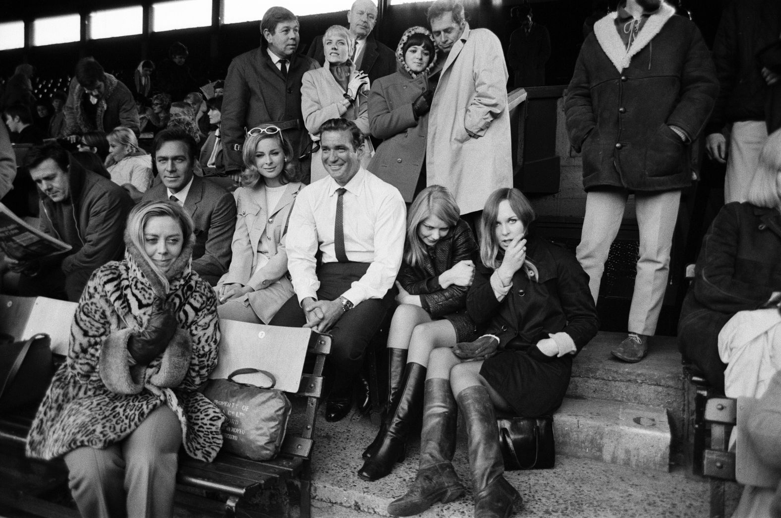 Plummer joins film stars Rod Taylor, Camilla Sparv and 175 extras in the stands at Wimbledon in 1966. They were shooting the film "Nobody Runs Forever."