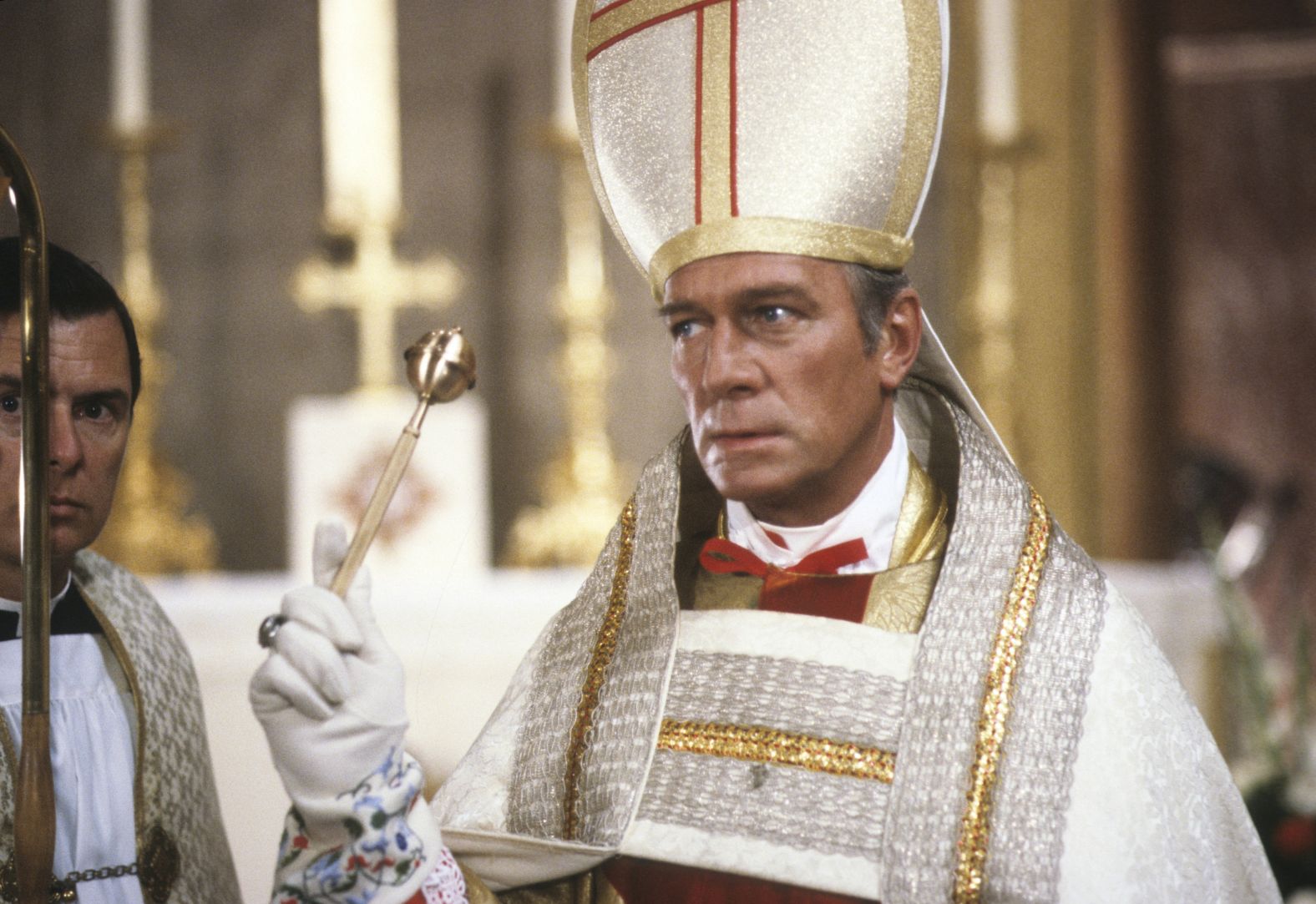 Plummer plays an archbishop in the 1983 miniseries "The Thorn Birds."