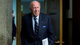 George Shultz, former secretary of state, arrives to a Senate Armed Services Committee hearing in Washington, D.C., U.S., on Thursday, Jan. 29, 2015. The hearing was titled "Global Challenges and the U.S. National Security Strategy." Photographer: Andrew Harrer/Bloomberg via Getty Images 