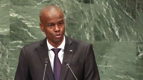 Moise addresses the United Nations General Assembly on September 27, 2018, in New York.