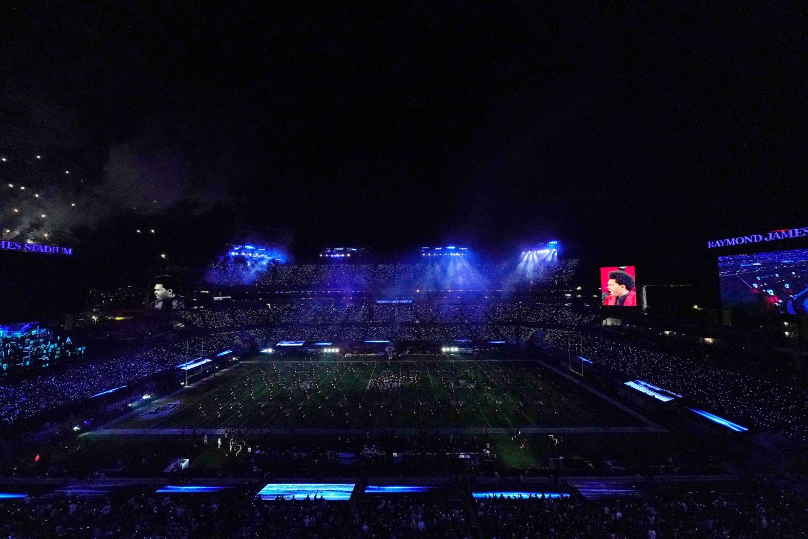 A wide view of Raymond James Stadium during the show.