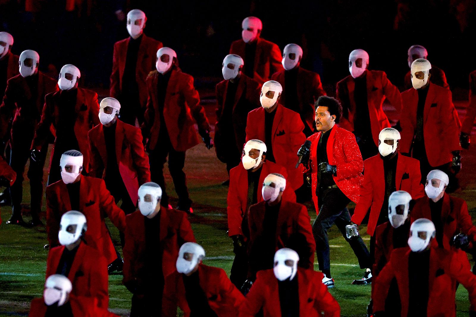 The Weeknd Super Bowl Show Red Blazer Coat