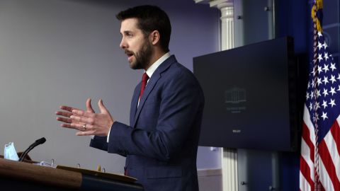 National Economic Council Director Brian Deese speaks during a White House news briefing, conducted by White House Press Secretary Jen Psaki, at the James Brady Press Briefing Room of the White House January 22, 2021 in Washington, DC. 