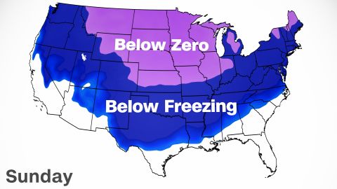 temp below freezing-below zero