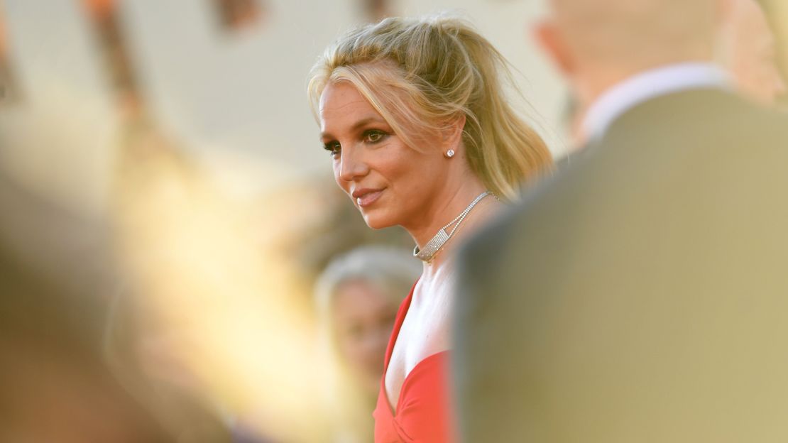 Britney Spears arrives for the premiere of "Once Upon a Time... in Hollywood" on July 22, 2019. 