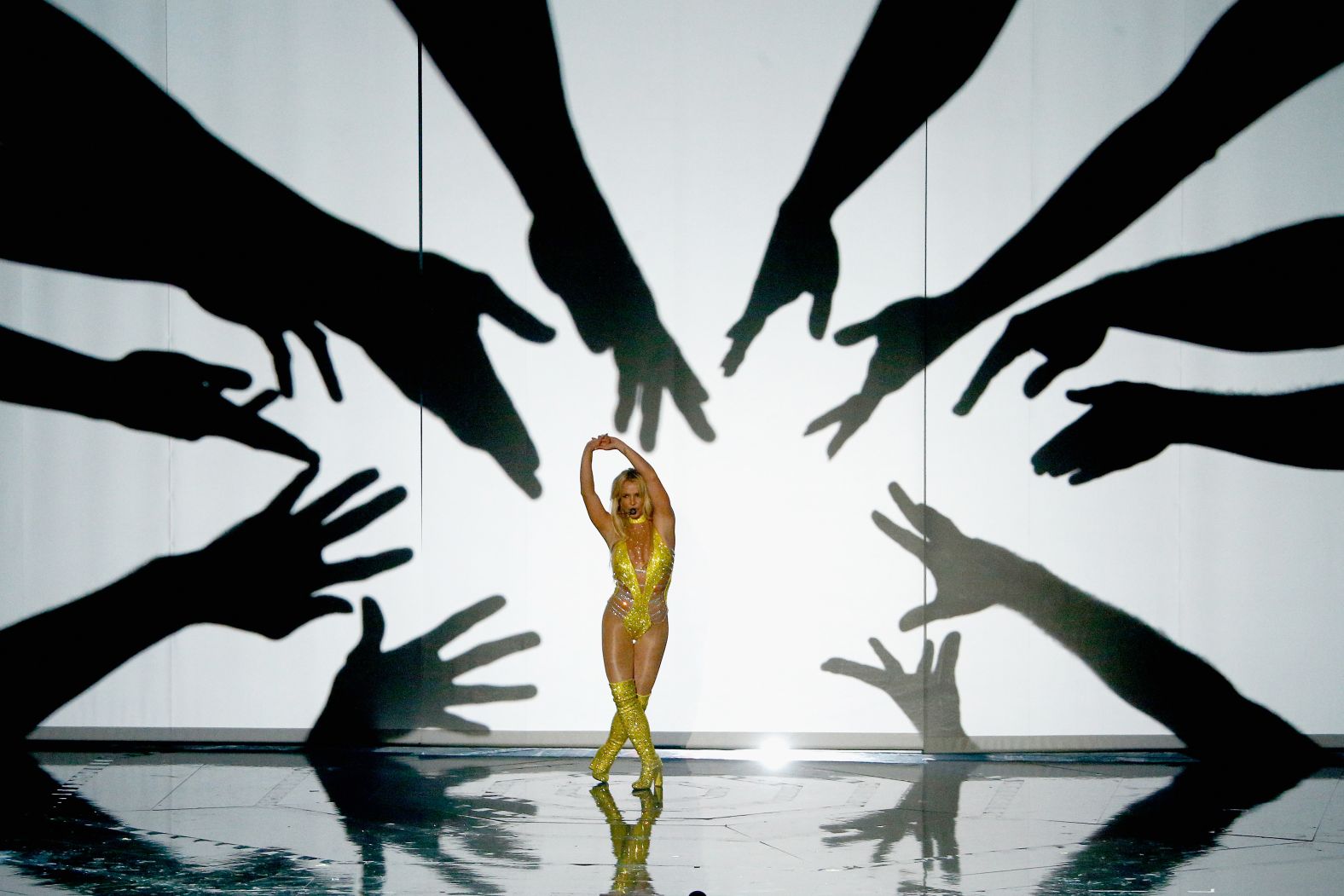 Spears performs at the MTV Video Music Awards in 2016.
