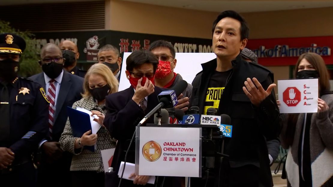 Actor Daniel Wu, who grew up in the Bay Area, spoke at a news conference Monday condemning anti-Asian bias in Oakland's Chinatown.