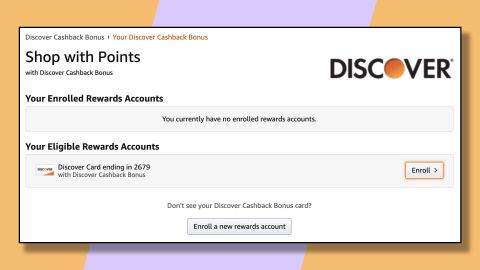 Add your Discover credit card to your Amazon account and enroll in 