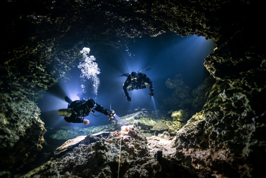 Based in Mexico, SJ Alice Bennett was awarded Up and Coming Underwater Photographer of the Year for her shot "Tying in."