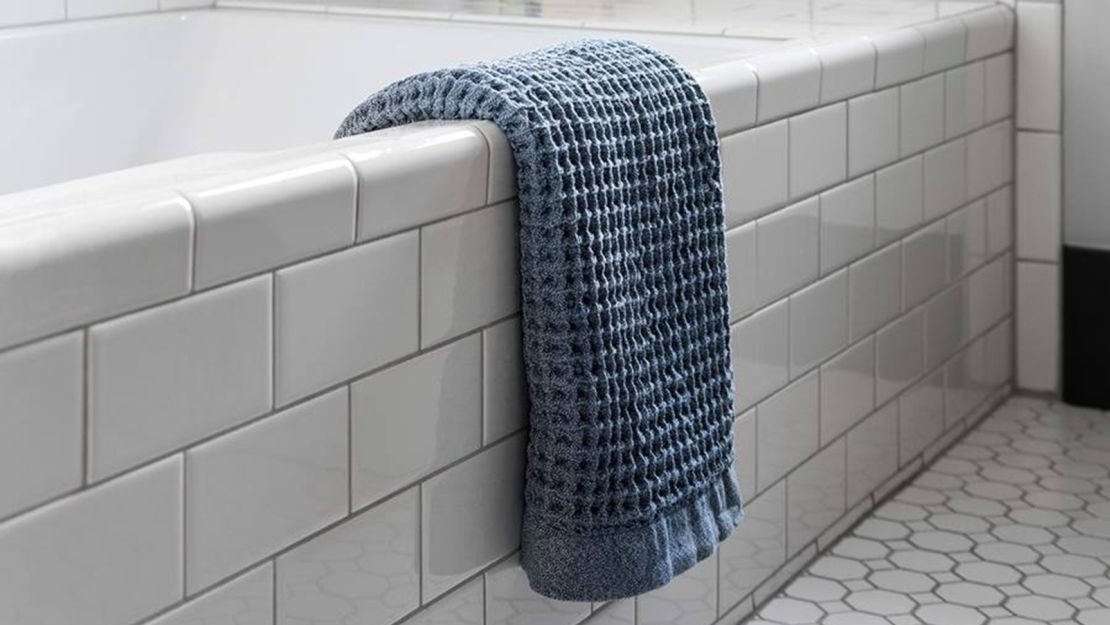 Spa Bath Towel Light Gray Stripe - Threshold Signature 1 ct