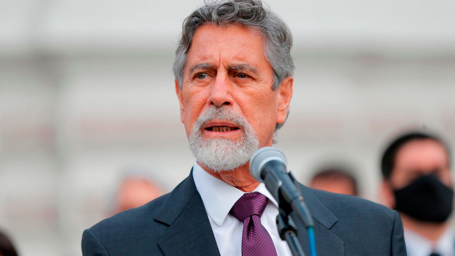 Interim President Francisco Sagasti in Lima on November 16, 2020.