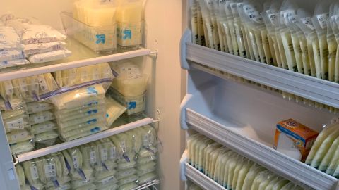 Packets of Katy Bannerman's breast milk were donated to moms who needed them.