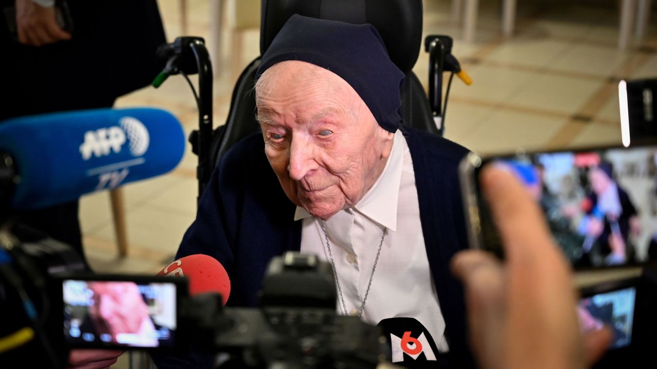 Sister André, pictured in February 2020.