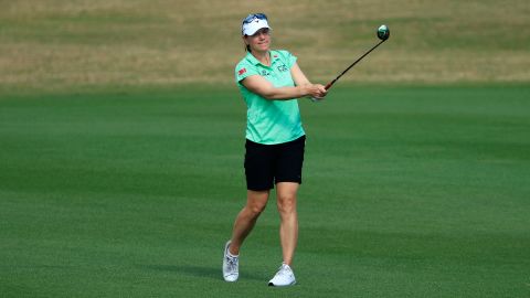 Sorenstam hits a shot on the 17th hole during the second round of the Diamond Resorts Tournament Of Champions.