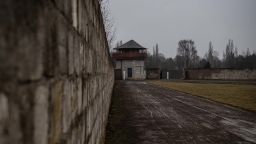 27 January 2021, Brandenburg, Oranienburg: View of a former watchtower on the grounds of the Sachsenhausen memorial. A digital memorial service for the victims of National Socialism took place at the memorial site on the grounds of the former Nazi concentration camp. Photo: Paul Zinken/dpa-Zentralbild/dpa (Photo by Paul Zinken/picture alliance via Getty Images)