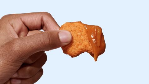 A Nugg with the brand's own sauce