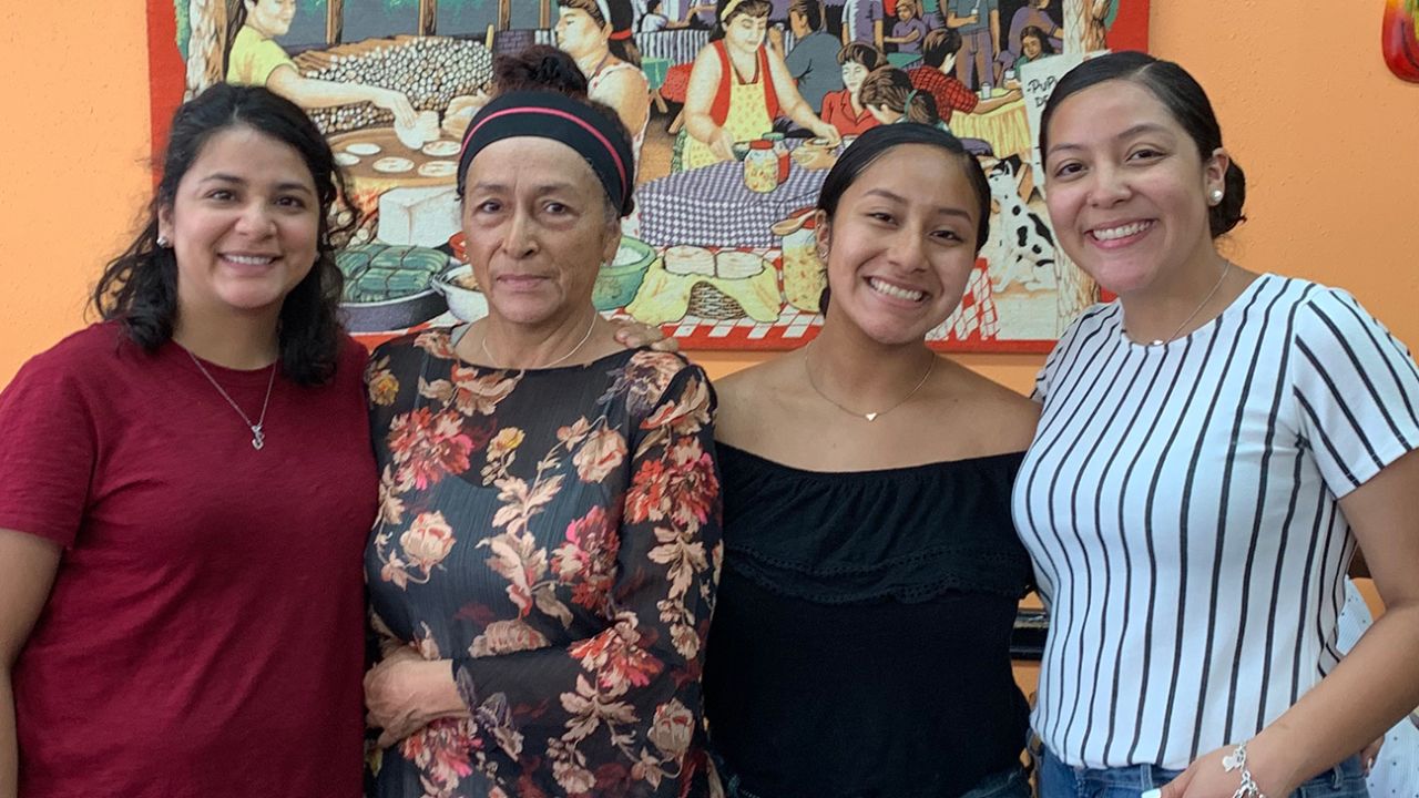 Martha Zepeda (pictured here, second to the right), alongside her daughters (left to right): Claudia Carmona, Alondra Carmona and Briceyda Carmona.
