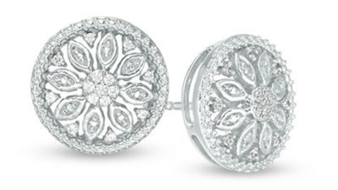 Zales Diamond Flower Stud Earrings