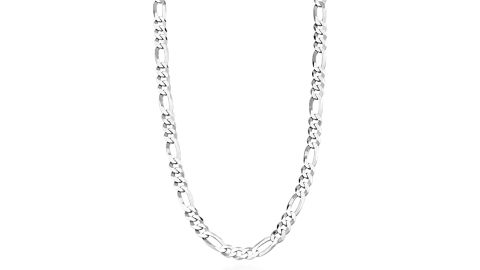 Miabella Solid 925 Sterling Silver Figaro Link Chain Necklace