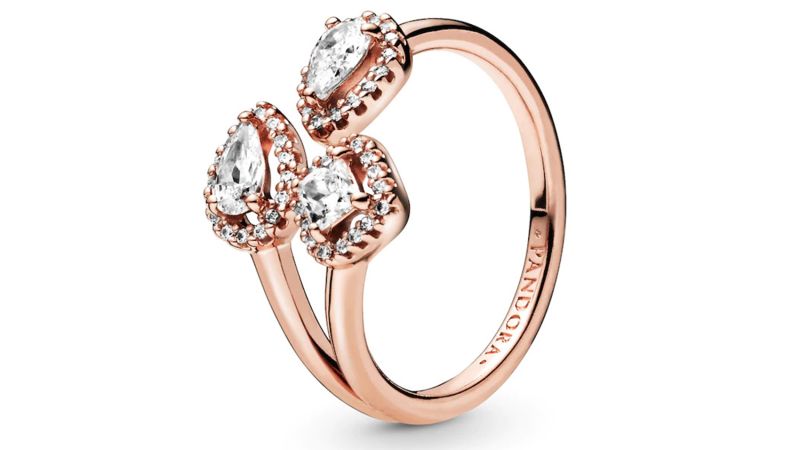 V-MONI Eco Fashion Geometric Ring Rose Gold White