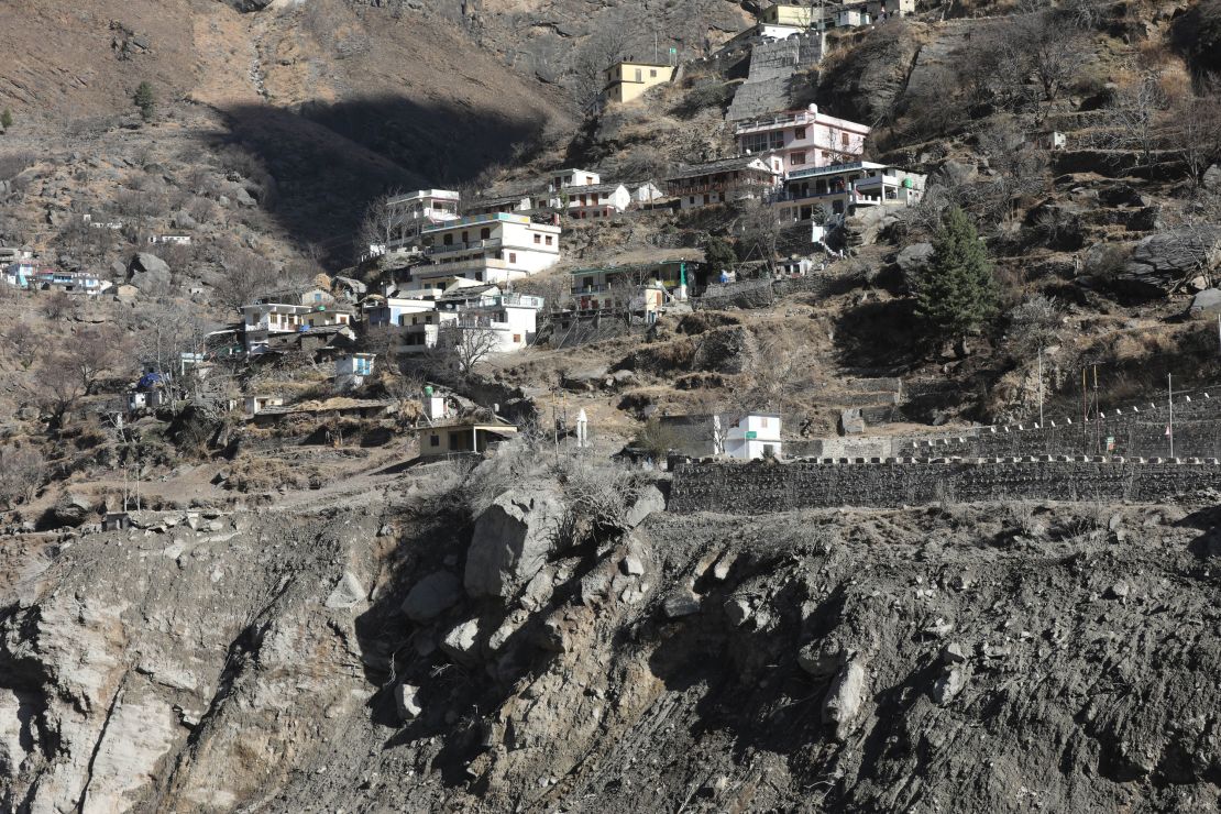 General view of Raini village in the aftermath of the avalanche and flood in Chamoli districton on February 10, 2021.