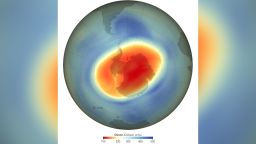 Ozone depletion was significantly worse than in 2019, but better than in the early 2000s. Persistent cold temperatures and strong circumpolar winds supported the formation of a large and deep Antarctic ozone hole in 2020, and it is likely to persist into November, NOAA and NASA scientists reported. On September 20, 2020, the annual ozone hole reached its peak area at 24.8 million square kilometers (9.6 million square miles), roughly three times the size of the continental United States. Scientists also detected the near-complete elimination of ozone for several weeks in a 6-kilometer (4-mile) high column of the stratosphere near the geographic South Pole.